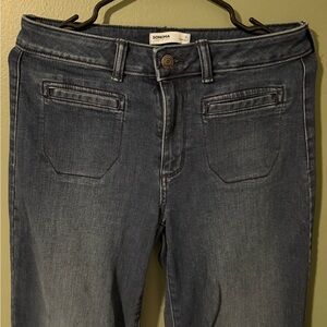 Sonoma dark wash high rise wide leg jeans with patch pockets